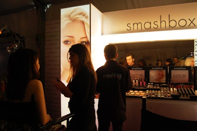 Smashbox makeup artists did touch-ups in the lobby.