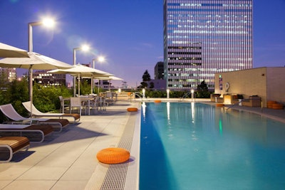 Evo's pool and deck are located on the sixth floor.
