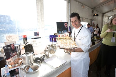 Jean-Georges pastry chef Johnny Iuzzini served homemade marshmallows inside the Grand Tasting tent.