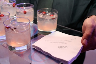 Ed Libby embedded the event's invites into some of the Lucite serving trays.