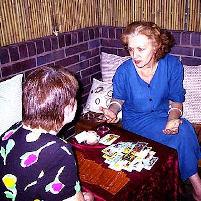 Tarot card reader Sylvie Safrankova entertained guests on the outside deck.