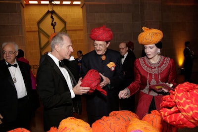 Guests including fashion designer and socialite Mary McFadden donned turbans for the occasion.