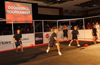 Eleven teams competed in the dodgeball games, which took place over the course of the evening and had a 15-minute time limit each.