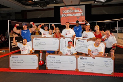 Six guests won the opportunity to compete against a cast member from NBC's American Gladiator; the winner of each match took home a $100 cash prize.