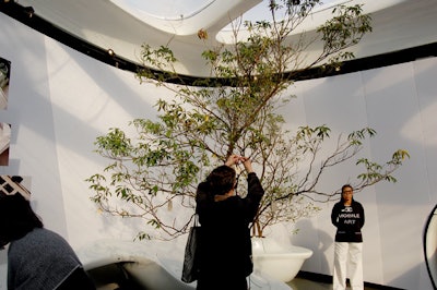 Yoko Ono's 'Wish Tree' is one of the more interactive pieces, allowing visitors to write messages on tags and hang them from a branch.