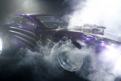 Galpin Auto Sports debuted its $1 million Scythe vehicle at the opening party.
