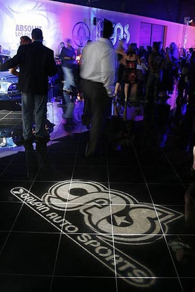 The Galpin Auto Sports logo decorated the showroom floor.