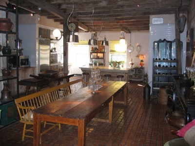 The upstairs event space accommodates 120 for cocktails or 80 for sit-down dinners.