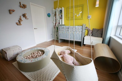 Cookie Living, the first show home and pop-up promotion from Cookie magazine, includes a nursery designed by Koko Architecture & Design.