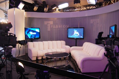 Jeanne Beker hosts one-on-one interviews with designers following each runway show in the on-site Fashion Television studio.