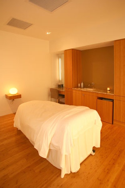 The spa features 12 treatment rooms dedicated to services such as facials, massage, and Vichy shower.