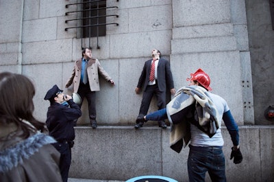 In December 2005 one stunt involved talking a man down from a low ledge.