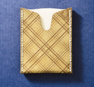 Vertical pocket in tonal plaid, $120, from Makr.