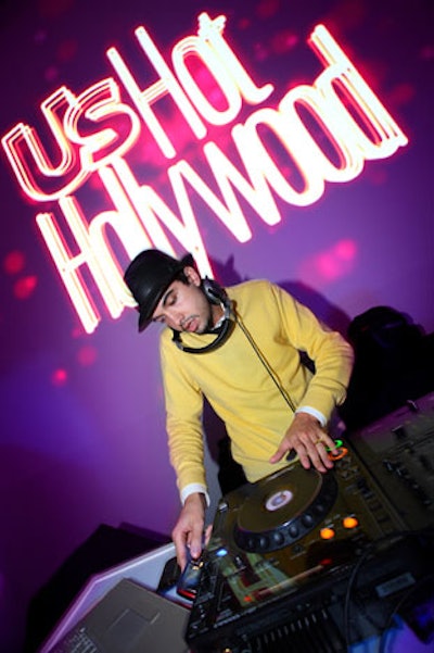 DJ Cassidy spun in front of the Hot Hollywood logo and under a 30-foot projection of current and classic Hollywood imagery.