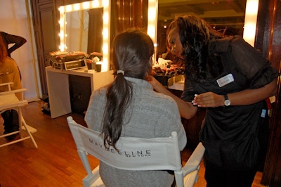 As it did last year, Bon Appétit used the space's mezzanine level to house booths from the pop-up's sponsors. This year, Maybelline New York is providing two-minute makeovers.