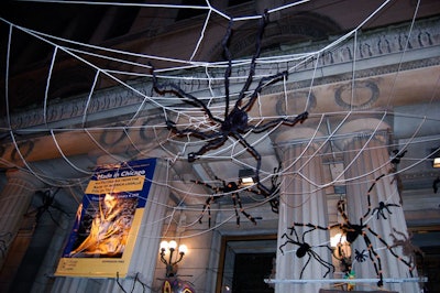 Event Creative covered the Cultural Center's Randolph Street entrance with a giant spiderweb.