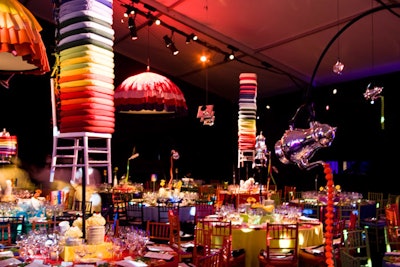 Silver tea sets hovered over guests as they watched the awards ceremony and ate the dinner provided by the museum's in-house caterer, Catering by Restaurant Associates.