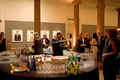 Bartenders served mostly mixed cocktails as well as the signature 'Power Player' drink, created by Georgetown restaurant Mie N Yu, which combined Skyy vodka, Cointreau, sour mix, and orange juice.