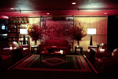 The production crew recreated the Sundance Resort's intimate Owl Bar for the cocktail area.