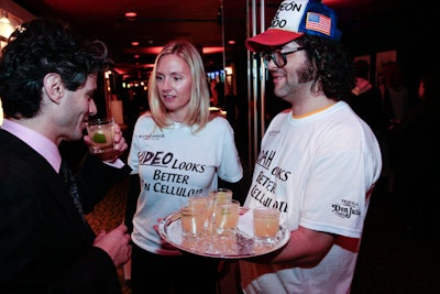 Judah Friedlander, Hope Davis, Michael Imperioli, and Aasif Mandvi served as waiters for the night.