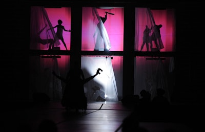 Dancers re-enacted the shower scene from Psycho.