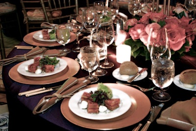 A gourmet meal was prepared and served by the Mandarin Oriental.