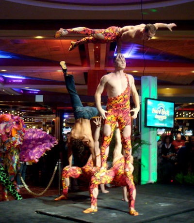 The press conference to announce the new tour from Cirque Productions included a short performance by many cast members of the show.