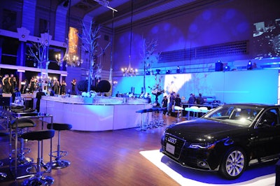 Audi, a presenting sponsor, had a car (which guests could enter to win) on display in the main party area on the old trading floor.