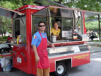 Pupatella is stationed outside the Ballston Metro Station in Arlington.