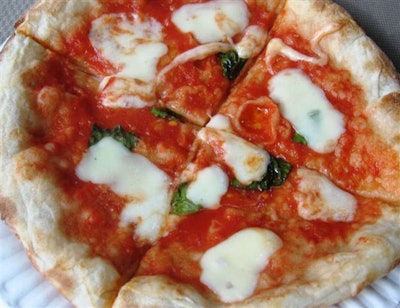 All pizzas are made with flour imported from Italy.