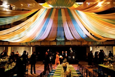 David Stark designed a tentlike dining environment for the New York City Opera's spring gala, taking a cue from the medieval vibe of the evening's production of King Arthur.