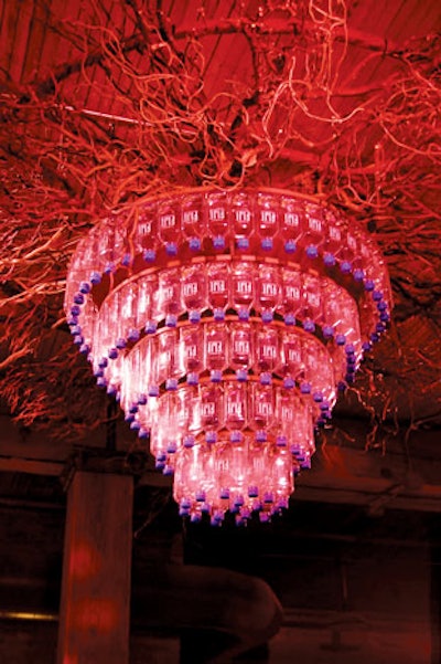 CS magazine's green-themed Seeds of Spring event in Chicago featured lots of eco-friendly touches, including a chandelier made of recycled water bottles from sponsor Fiji.