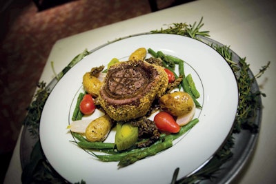 Branding It Both WaysInspired by MacBeth, the Folger Shakespeare Library gala in Washington had mystical elements, including beef tenderloin seared with a pentacle symbol by Occasions Caterers—a trick that could also work with a logo or other design.