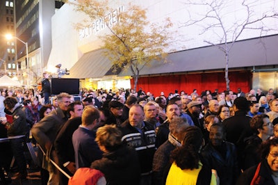 Crowds gathered outside Holt Renfrew's flagship store on Bloor Street, which was closed to traffic for the event.