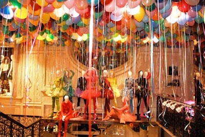 Rogers estimated that he used more than 3,000 colored balloons inside the two-story shop.