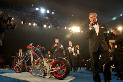 A Nationals-emblazoned motorcycle was part of the auction at Fight Night.