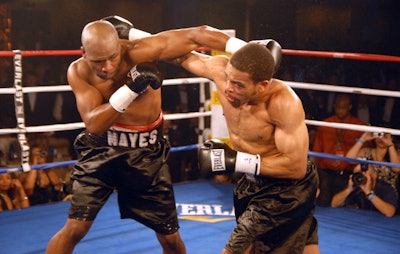 Boxers fought in a regulation ring at Fight Night.