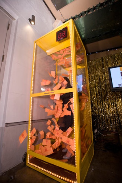 A money booth gave guests the chance to pick up prizes like digital cameras and iPods.