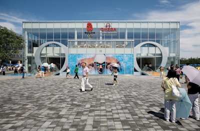 The first pavilion that most visitors encountered, Omega sat directly across from the entrance to the new Olympic Green subway station.