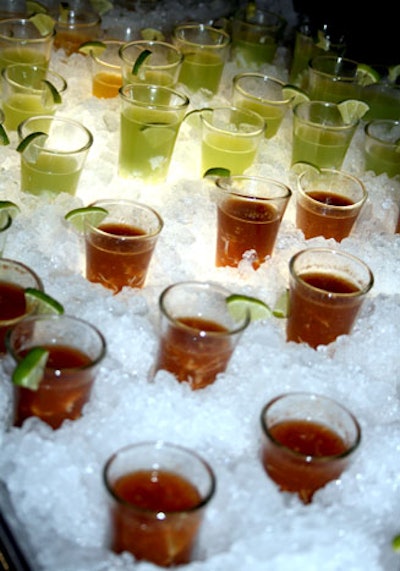 Upon entering the main dining pavilion, guests were welcomed by a flight of ceviche shooters.