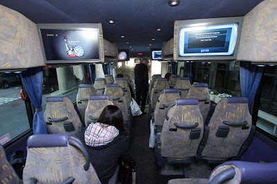 On buses, attendees could see how new wireless devices in vehicles communicate with technology installed in roadside fixtures.