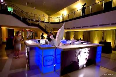 Braun created a custom bar for the event with images of dance, music, and theater productions.
