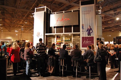 Servers in the Wines of France pavilion showcased the French wines at several tasting stations.