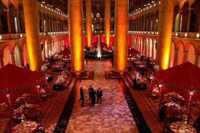 The National Building Museum, host of the this year's Prevent Cancer Foundation spring gala (pictured), has been home to inaugural balls since 1885 and is still on hold for January 20.