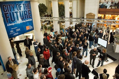 A spokesperson said Union Station is on hold January 18, 19, and 20, and a decision won't be made until after Thanksgiving on account of the heightened eagerness for this inauguration. The transit hub regularly hosts public stunts like one for the History Channel (pictured) almost a year ago.