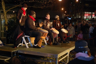 One of the outdoor activities of Winter's Eve was a drum performance and lesson from Drum Cafe New York.