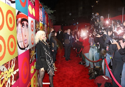 Christina Aguilera arrived at the retailer's party at the new Target Terrace.