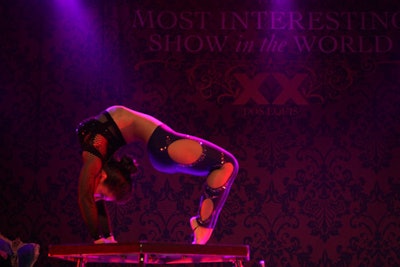 Contortionist Lilia Stepanova shot a bow and arrow with her feet at the Chicago show.