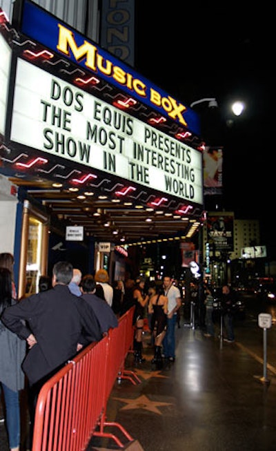Dos Equis picked smaller venues—like the Music Box at the Henry Fonda Theater in Los Angeles—to keep the crowds intimate and manageable.