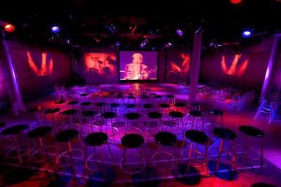 Designed as an audiovisual showcase of moments in rock 'n' roll history, the Immersive Theater can also be used as a dinner or cocktail area.